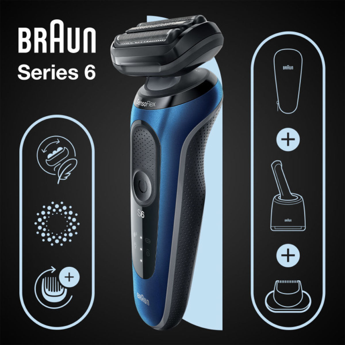 Braun električni brivnik 61-B7200cc za suho in mokro britje